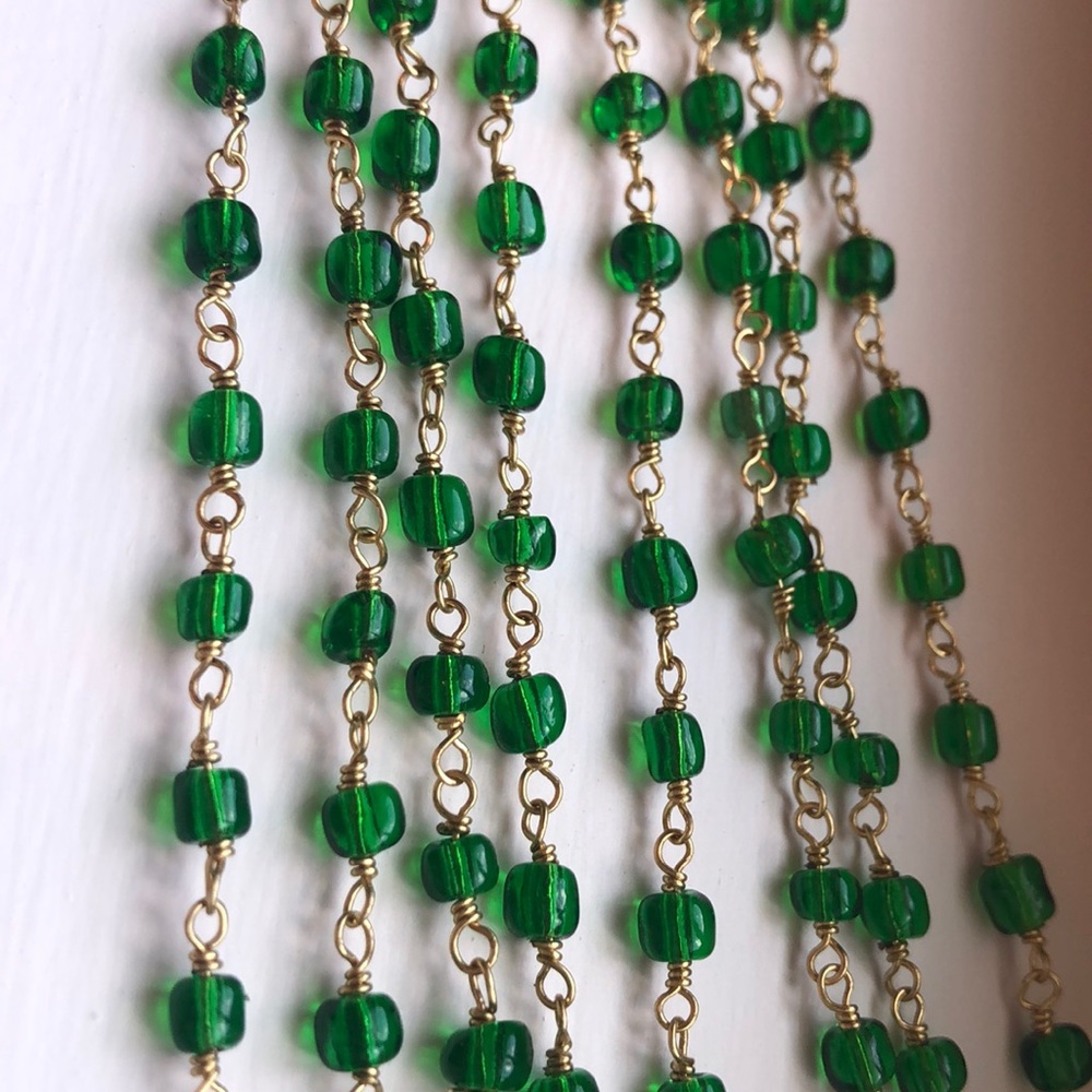 🌸Handmade Green Wire Wrap Necklace